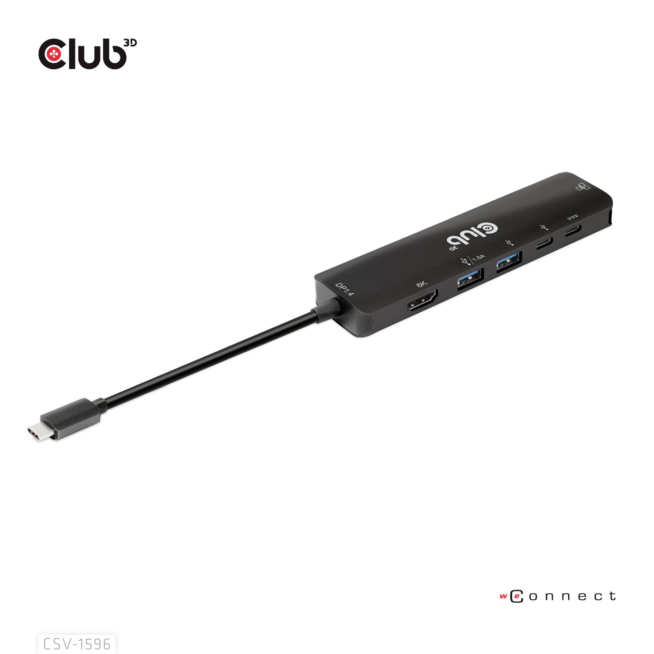 club3D Club3D USB-6-in1-HUB USB-C - HDMI/2xUSB/ USB-C dockingstation Geschikt voor merk (dockingstation): Universeel