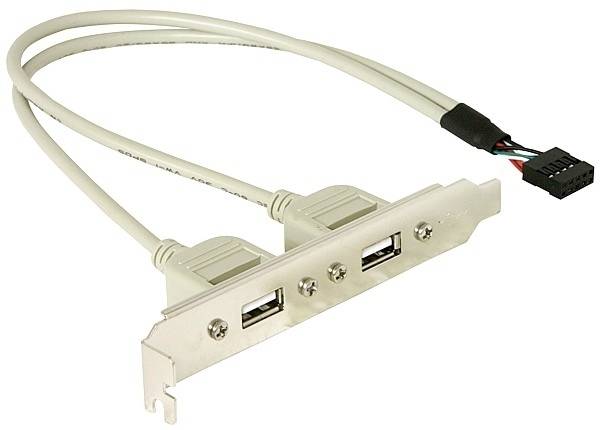 Delock Slotbracket 1x internal USB 5pin > 2x USB2.0 external PC-slot 1 stuk(s)