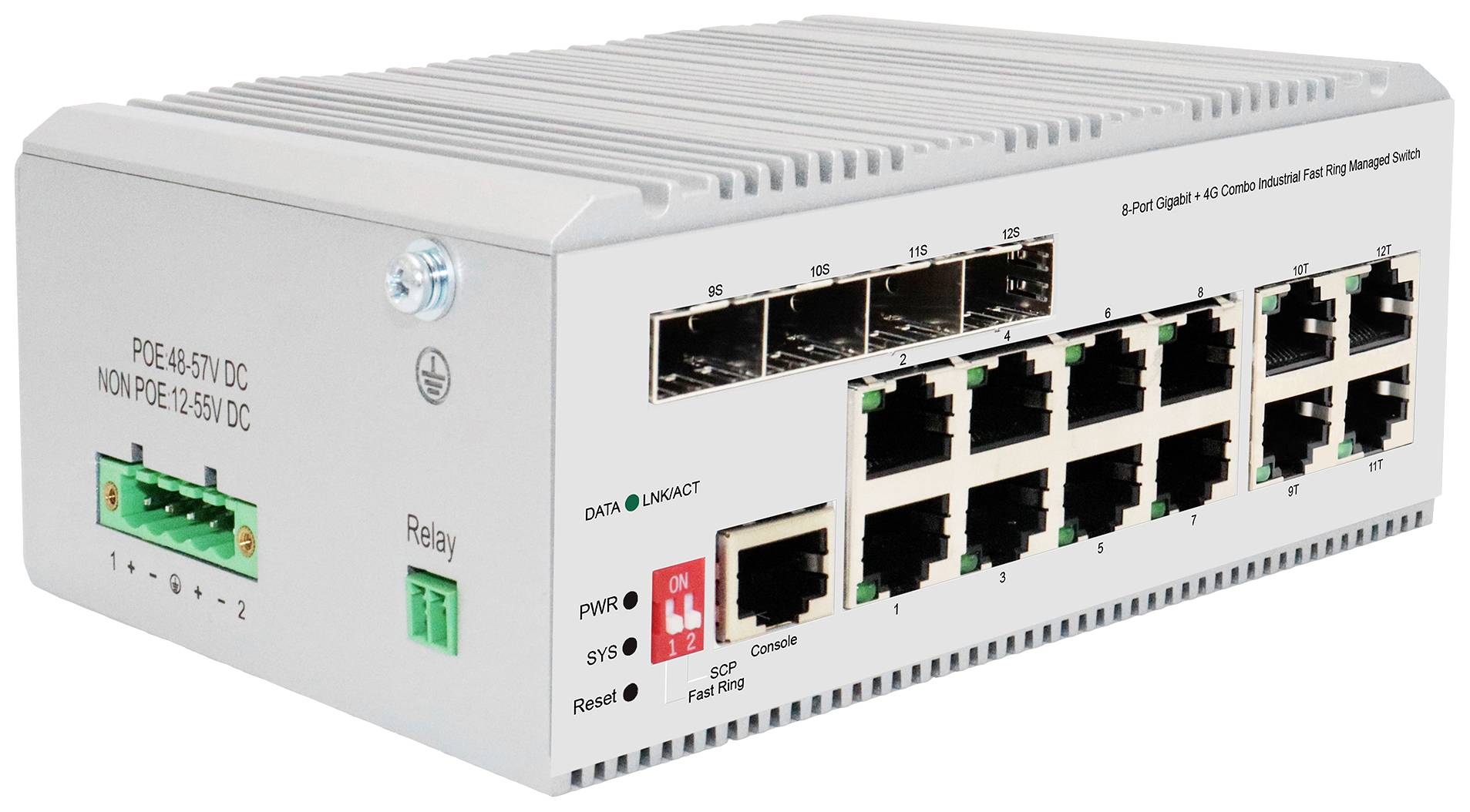 Digitus DN-651145 DN-651145 Industrial Ethernet Switch 8 + 4 poorten 10 / 100 / 1000 MBit/s