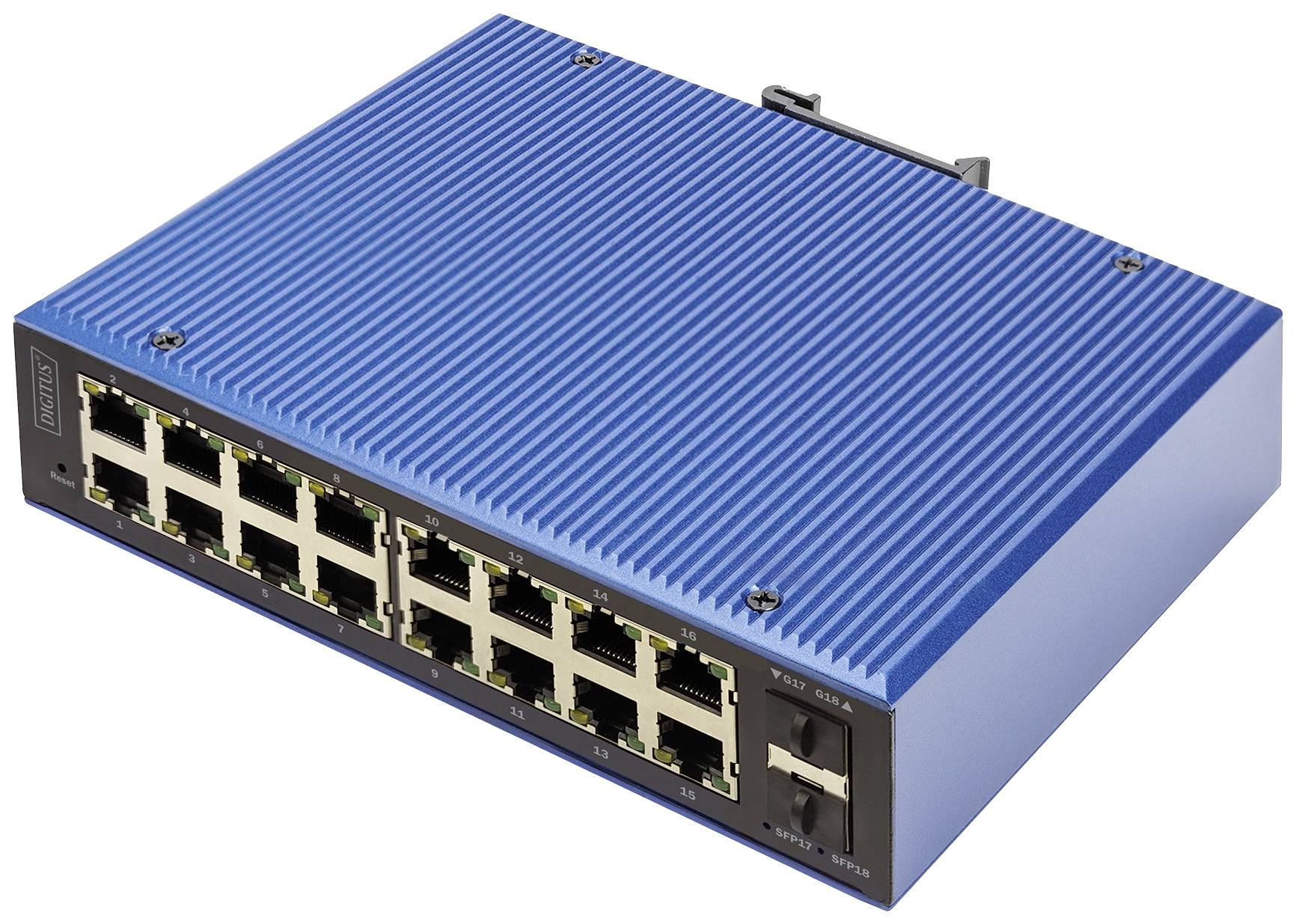 Digitus DN-651158 DN-651158 Industrial Ethernet Switch 16 + 2 poorten 10 / 100 / 1000 MBit/s