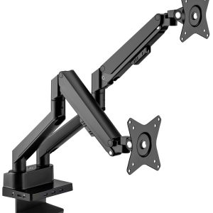 Manhattan 461887 Monitor-tafelbeugel Aantal monteerbare displays: 2 Display(s) 43,2 cm (17″) – 81,3 cm (32″) Zwart Kante