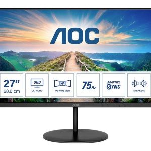 AOC U27V4EA LED-monitor Energielabel F (A – G) 68.6 cm (27 inch) 3840 x 2160 Pixel 16:9 4 ms HDMI, DisplayPort, Hoofdtel AOC U27V4EA LED-monitor Energielabel F (A – G) 68.6 cm (27 inch) 3840 x 2160 Pixel 16:9 4 ms HDMI, DisplayPort, Hoofdtel