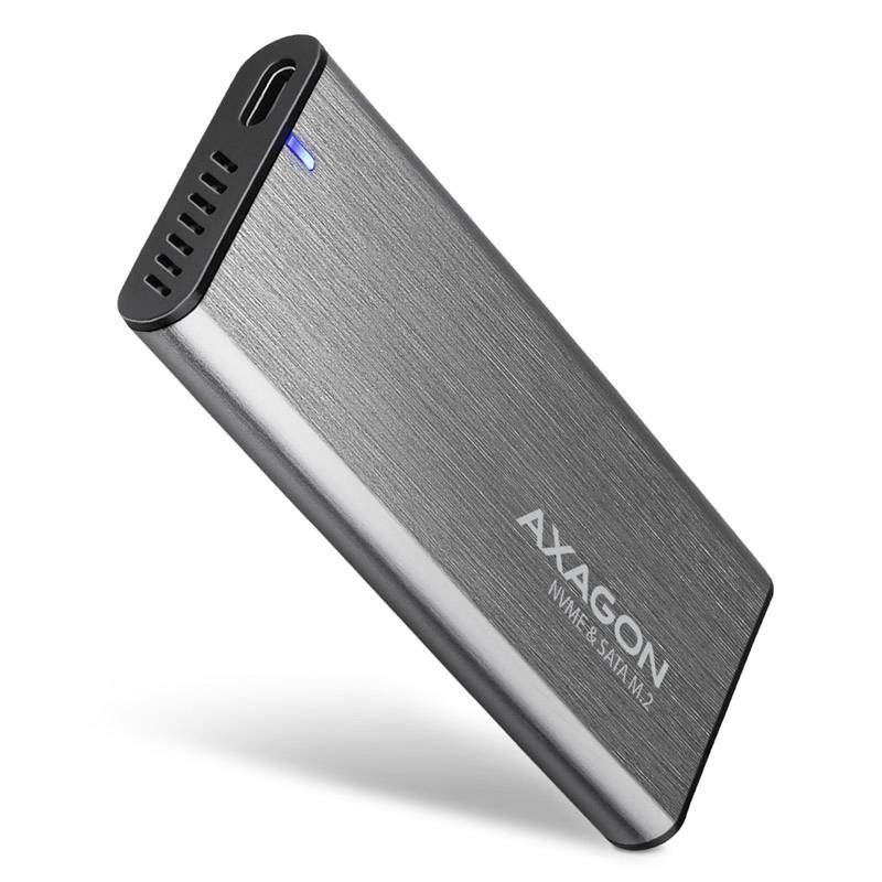 AXAGON EEM2-SG2 RAW BOX M.2 SSD-behuizing USB-C 3.2 Gen 2 10 GBit/s M.2 PCIe NVMe 2242, 2260, 2280 EEM2-SG2