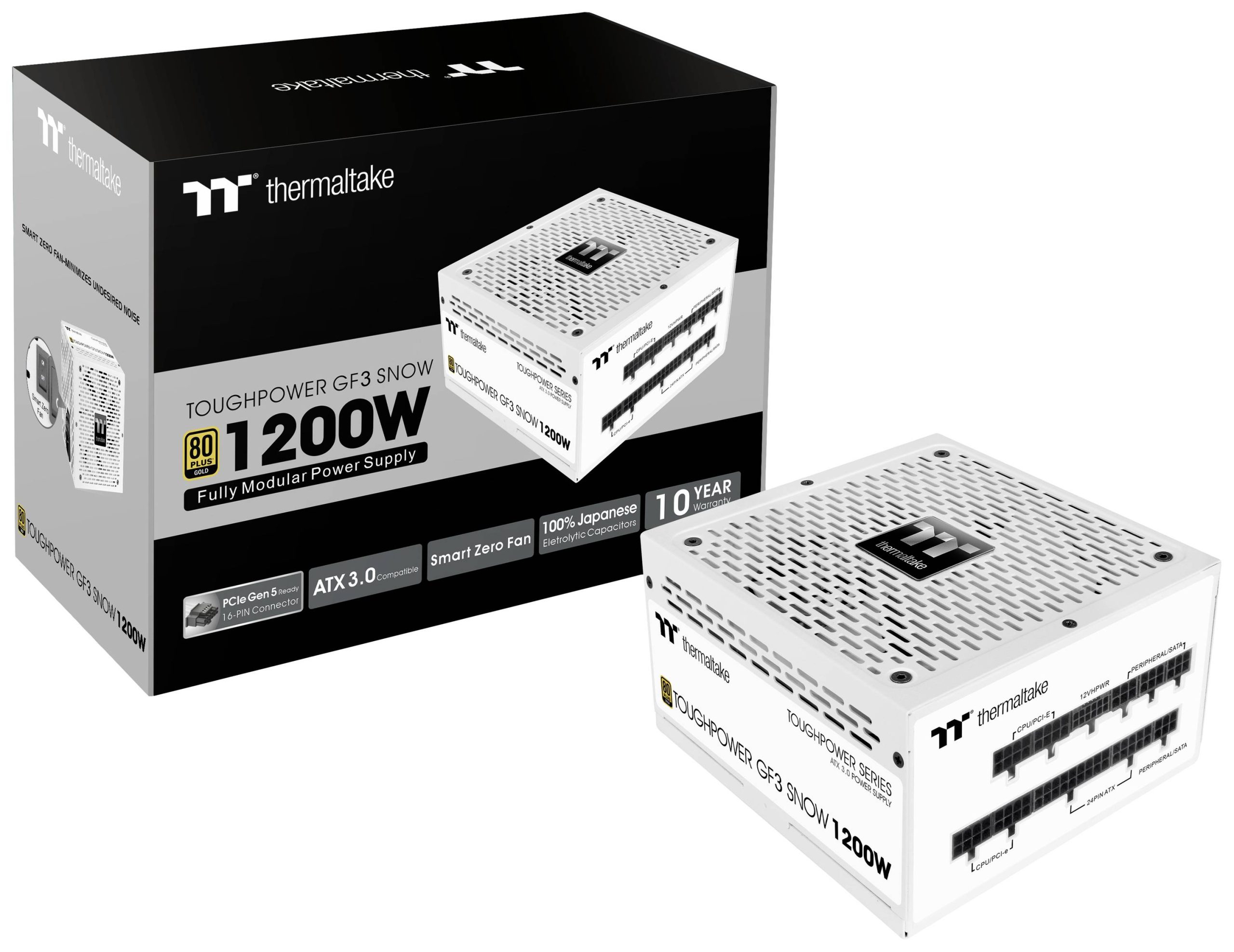 Thermaltake Toughpower GF A3 Snow 1200W PC-netvoeding 1200 W ATX 80 Plus Gold