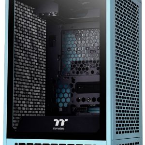Thermaltake The Tower 200 Mini-tower PC-behuizing Turquoise 2 voorgeïnstalleerde ventilators, Zijvenster, Stoffilter