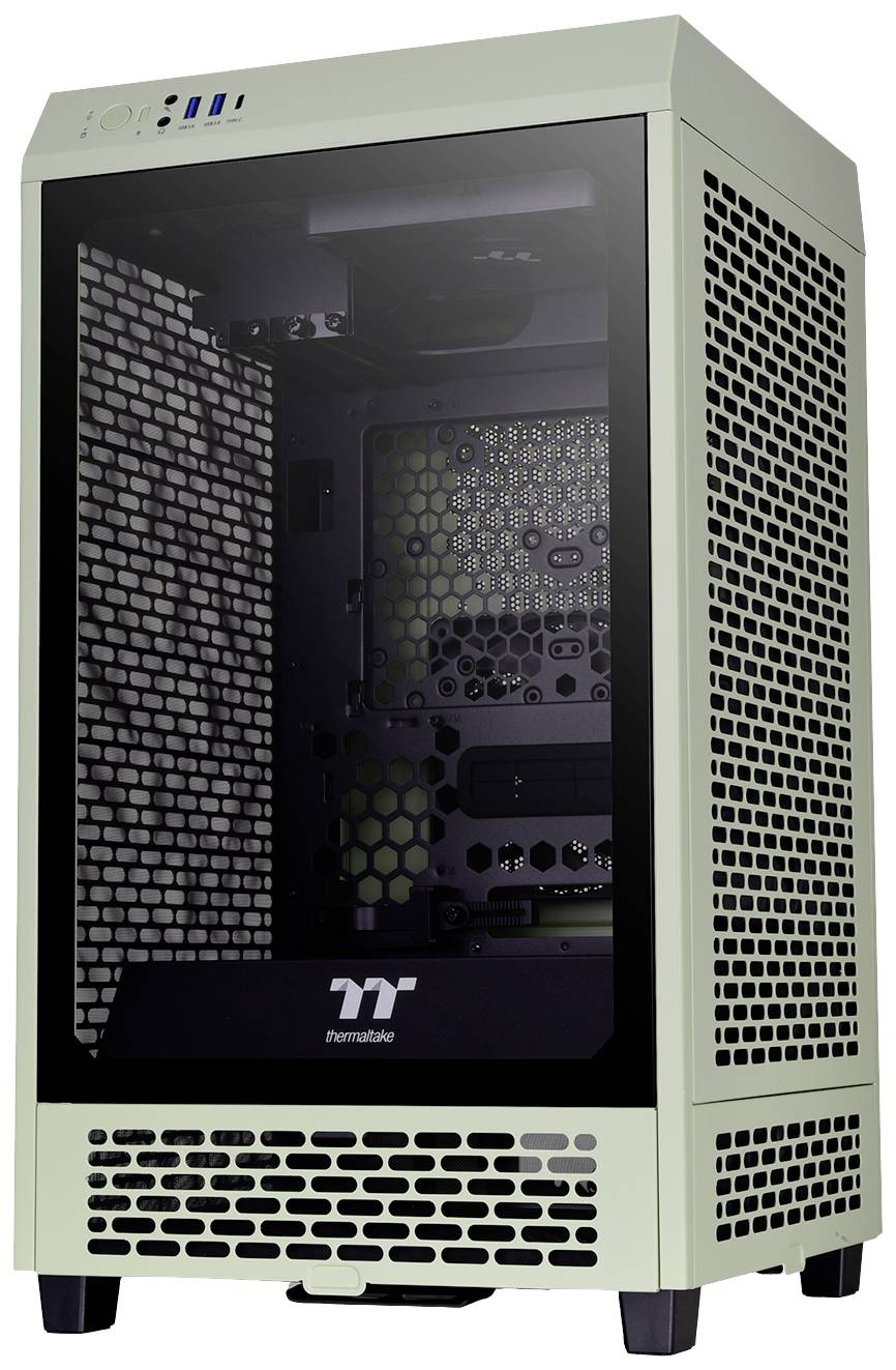 Thermaltake The Tower 200 Mini-tower PC-behuizing Lichtgroen 2 voorgeïnstalleerde ventilators, Zijvenster, Stoffilter