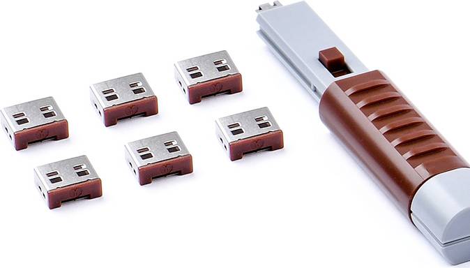 Smartkeeper UL03PKBN USB-A-poortslot Set van 6 stuks Bruin Incl. 1 sleutel