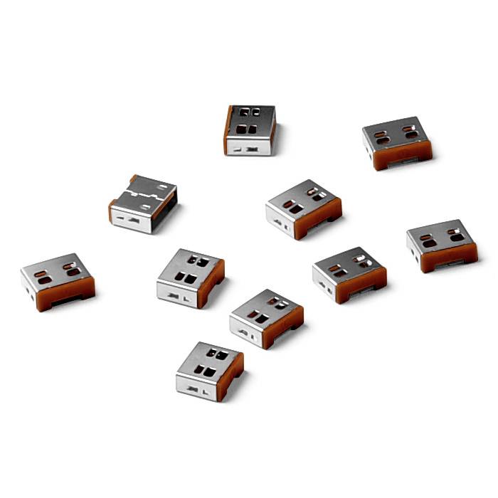 Smartkeeper UL03P1BN USB-A-poortslot Set van 10 stuks Bruin Zonder sleutel