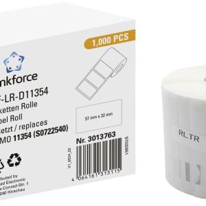 Renkforce Rol met etiketten Compatibel vervangt DYMO DYMO 11354, S0722540 57 x 32 mm Papier Wit 1000 stuk(s) Permanent h