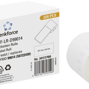Renkforce Rol met etiketten Compatibel vervangt DYMO DYMO 99014 101 x 54 mm Papier Wit 220 stuk(s) Permanent hechtend Ve