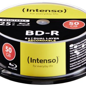 Intenso 5101124 Blu-ray BD-R DL disc 50 GB 25 stuk(s) Spindel Bedrukbaar Intenso 5101124 Blu-ray BD-R DL disc 50 GB 25 stuk(s) Spindel Bedrukbaar