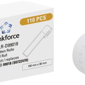 Renkforce Rol met etiketten Compatibel vervangt DYMO DYMO 99018 190 x 38 mm Papier Wit 110 stuk(s) Permanent hechtend Mu