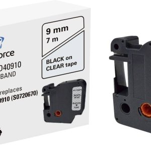 Renkforce RF-LT-D40910 Compatibel vervangt DYMO D1 – 40910 9 mm Tapekleur: Transparant Tekstkleur: Zwart 7 m