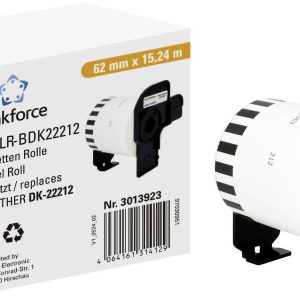 Renkforce Rol met etiketten Compatibel vervangt Brother DK-22212 62 mm x 15.24 m Papier Wit 15.24 m Permanent hechtend D