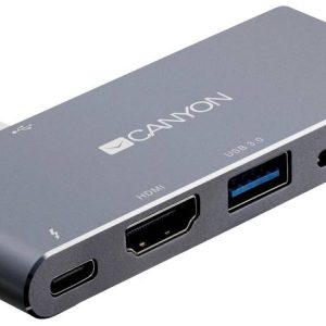 Canyon CNS-TDS05DG Thunderbolt 3 dockingstation Geschikt voor merk (dockingstation): Apple USB-C Power Delivery, Geïnteg