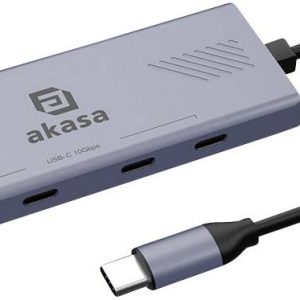 Akasa 10Gbps USB Type-C 4 Port Hub AK-CBCA32-18BK USB-hub 4 poorten USB-A USB 3.2 Gen2 10 GBit/s Met USB-C stekker Alumi Akasa 10Gbps USB Type-C 4 Port Hub AK-CBCA32-18BK USB-hub 4 poorten USB-A USB 3.2 Gen2 10 GBit/s Met USB-C stekker Alumi