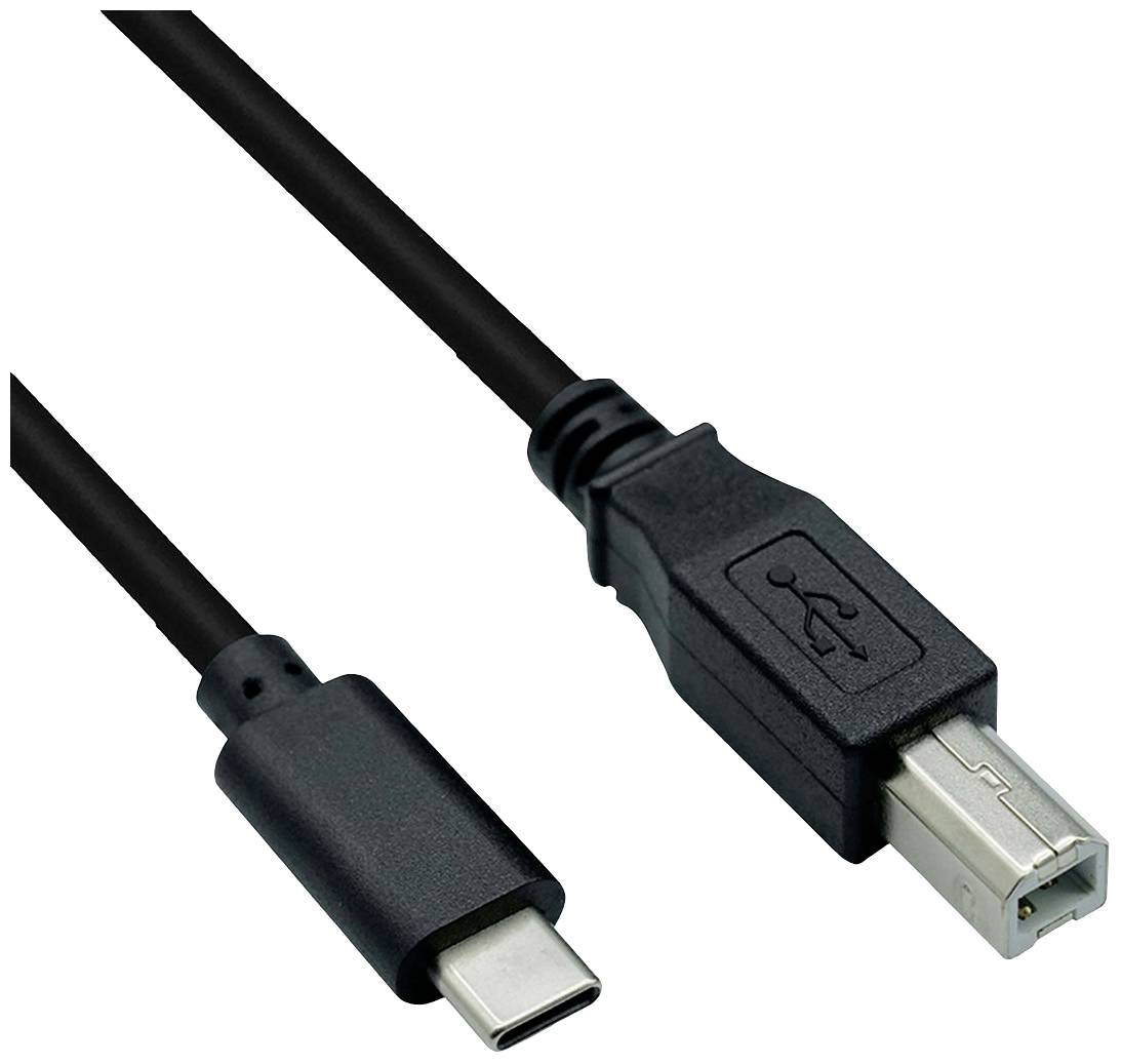 ROLINE USB2.0 Type C-kabel, C - B, M/M, zwart, 4,5 m