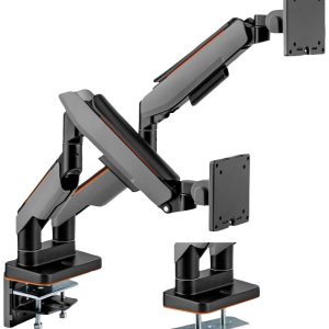 ROLINE LCD dubbele arm, tafelmontage, gasveer, 5 draaipunten, max. 20 kg ROLINE LCD dubbele arm, tafelmontage, gasveer, 5 draaipunten, max. 20 kg