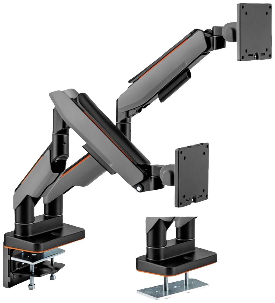 ROLINE LCD dubbele arm, tafelmontage, gasveer, 5 draaipunten, max. 20 kg