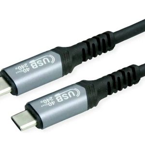 VALUE USB4 Gen3x2 Kabel, C-C, M/M, 8K UHD-2, 40Gbit/s, 240W, zwart, 0,8 m VALUE USB4 Gen3x2 Kabel, C-C, M/M, 8K UHD-2, 40Gbit/s, 240W, zwart, 0,8 m