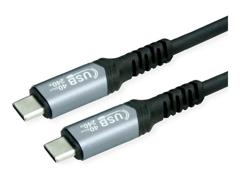 VALUE USB4 Gen3x2 Kabel, C-C, M/M, 8K UHD-2, 40Gbit/s, 240W, zwart, 0,8 m