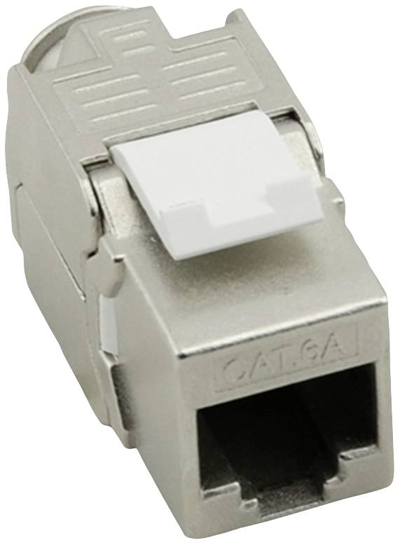 VALUE Cat.8 (Klasse I) Keystone, afgeschermd, zonder gereedschap, zilver