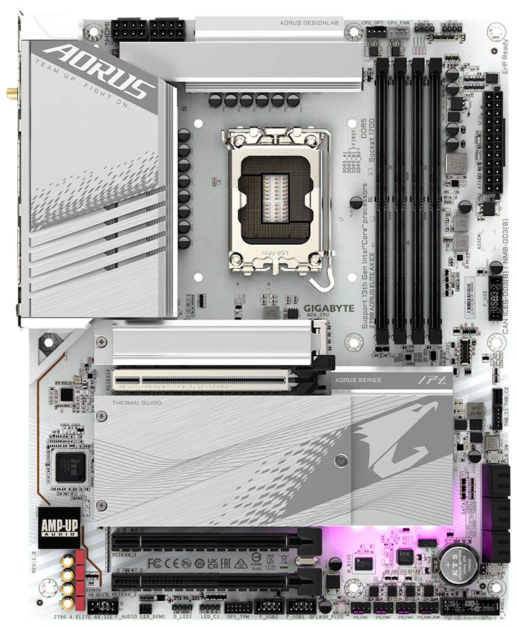 Gigabyte Z790 A ELITE AX ICE Moederbord Socket Intel LGA 1700 Vormfactor ATX Moederbord chipset Intel® Z790
