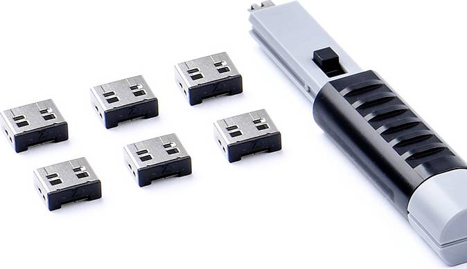 Smartkeeper UL03PKBK USB-A-poortslot Set van 6 stuks Zwart Incl. 1 sleutel