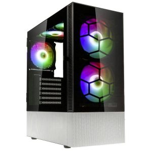 Kolink Kolink Observatory MX Glass ARGB Midi Tower Case – Black/White Midi-tower Behuizing, Gaming-behuizing, PC-behuizi Kolink Kolink Observatory MX Glass ARGB Midi Tower Case – Black/White Midi-tower Behuizing, Gaming-behuizing, PC-behuizi