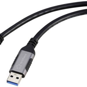 Renkforce USB, Netwerk Adapterkabel [1x USB 3.2 Gen 1 stekker A (USB 3.0) – 1x RJ45-stekker] 5.00 m Aluminium-stekker