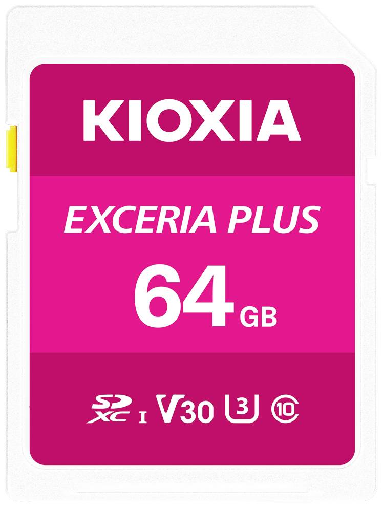 Kioxia EXCERIA PLUS SDXC-kaart 64 GB UHS-I, v30 Video Speed Class