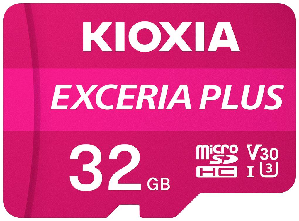 Kioxia EXCERIA PLUS microSDHC-kaart 32 GB A1 Application Performance Class, UHS-I, v30 Video Speed Class A1-vermogenssta