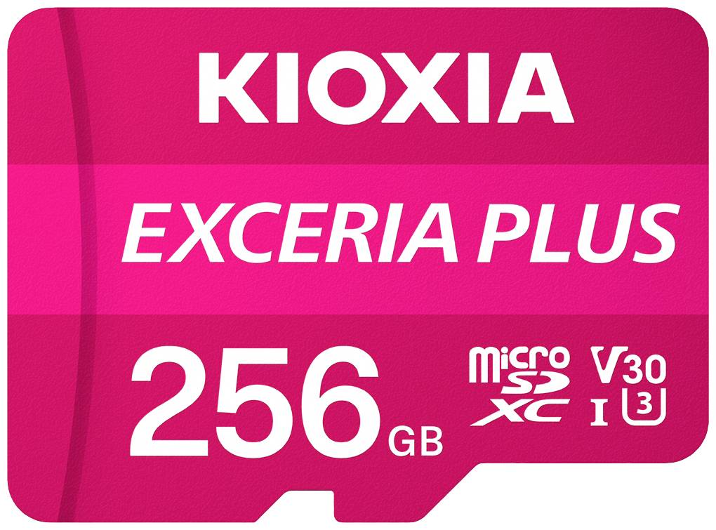 Kioxia EXCERIA PLUS microSDXC-kaart 256 GB A1 Application Performance Class, UHS-I, v30 Video Speed Class A1-vermogensst