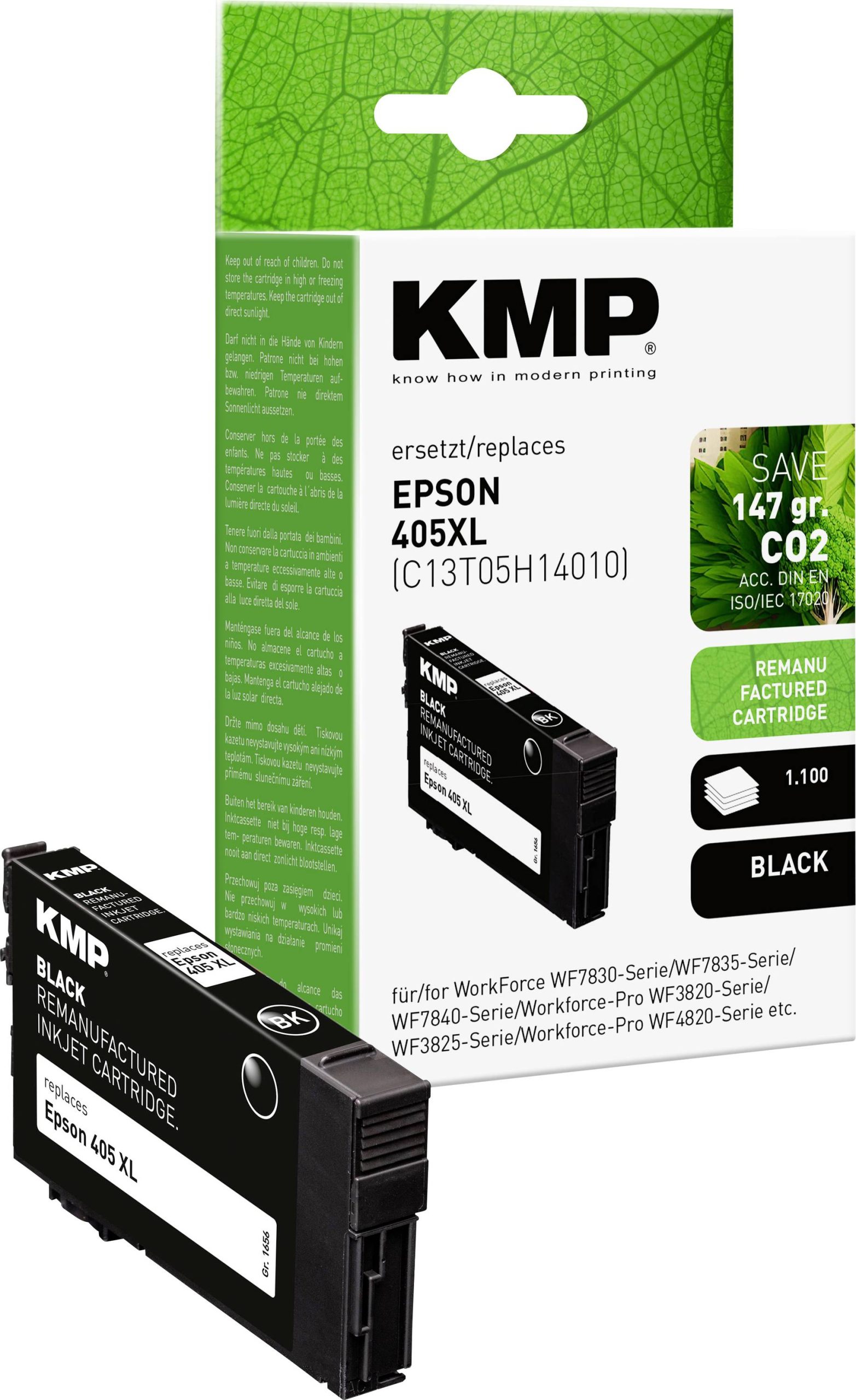 KMP Inktcartridge vervangt Epson 405XL, T05H1 Compatibel Zwart 1656,4001 1656,4001