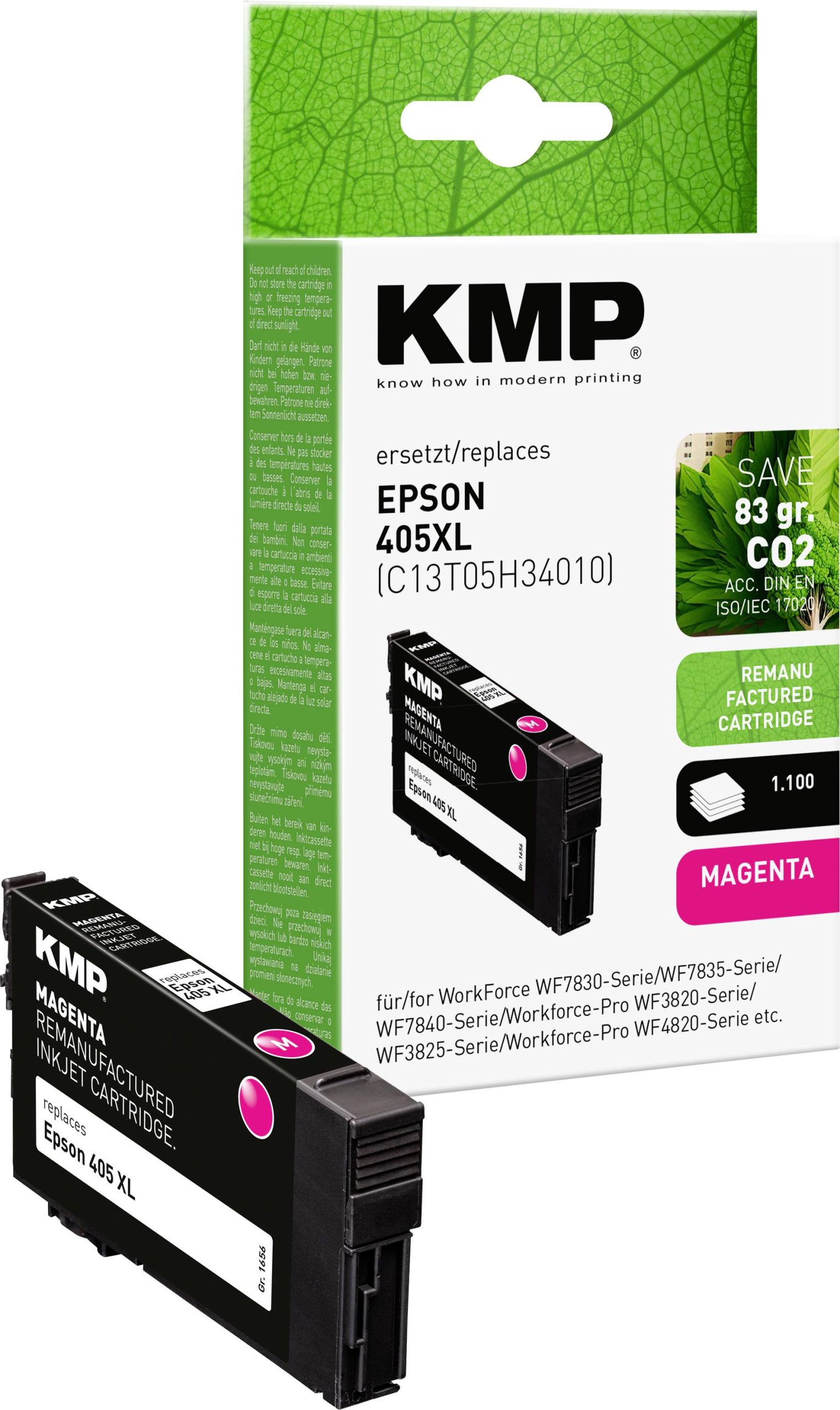 KMP Inktcartridge vervangt Epson 405XL, T05H3 Compatibel Magenta 1656,4006 1656,4006