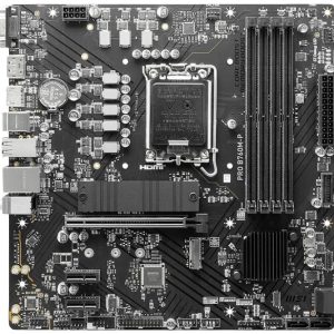 MSI PRO B760M-P Moederbord Socket Intel LGA 1700 Vormfactor Micro-ATX Moederbord chipset Intel® B760 MSI PRO B760M-P Moederbord Socket Intel LGA 1700 Vormfactor Micro-ATX Moederbord chipset Intel® B760