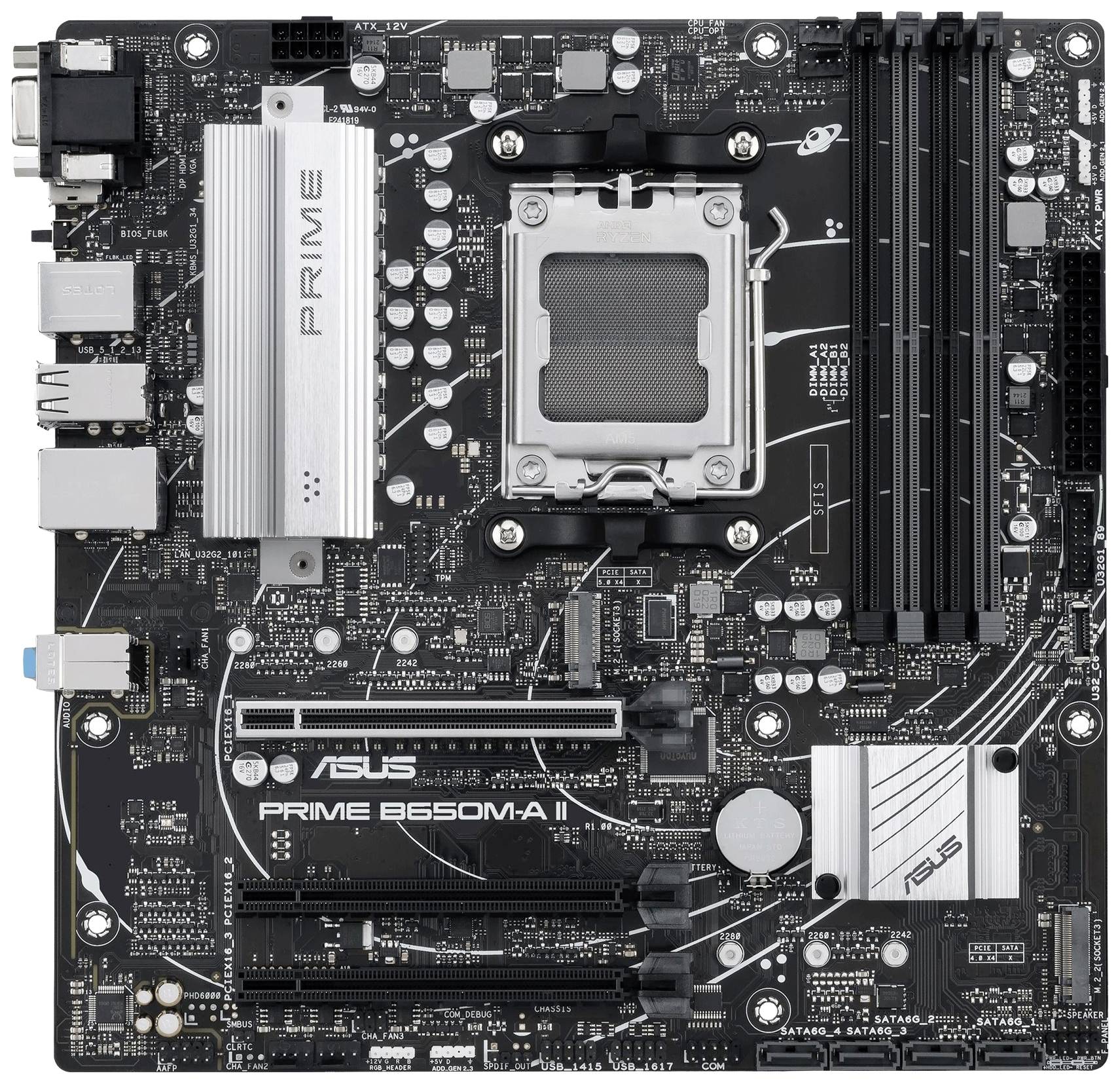 Asustek Computer PRIME B650M-A II-CSM Moederbord Socket AMD AM5 Vormfactor Micro-ATX Moederbord chipset AMD® B650