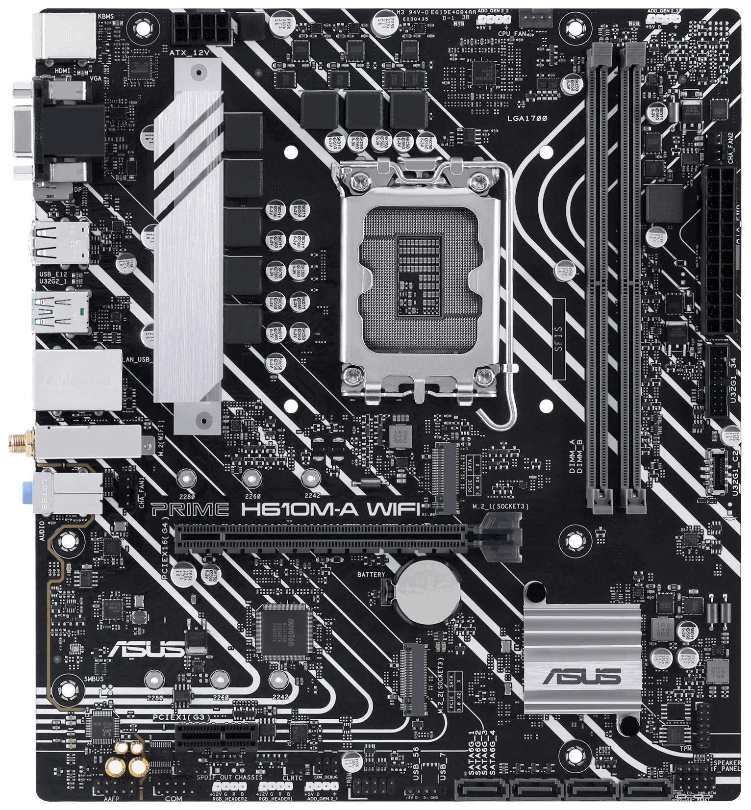 Asus PRIME H610M-A WIFI Moederbord Socket Intel LGA 1700 Vormfactor Micro-ATX Moederbord chipset Intel® H610
