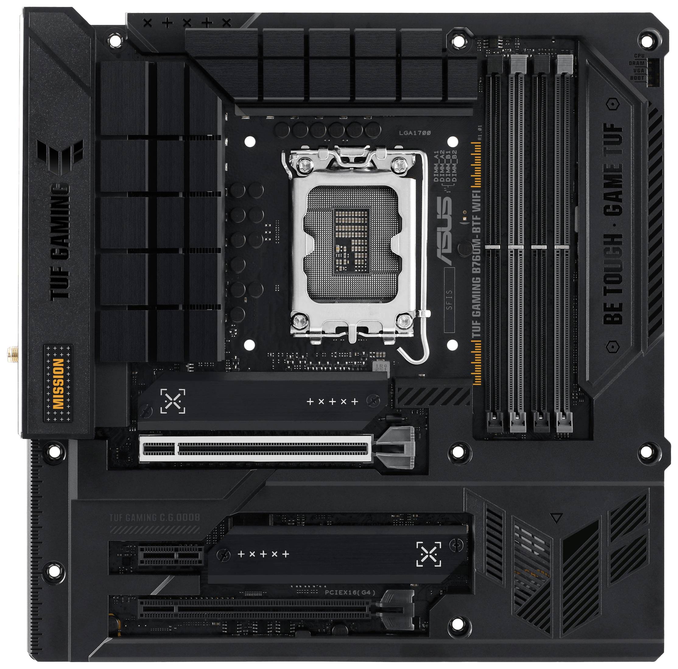 Asus TUF GAMING B760M-BTF WIFI Moederbord Socket Intel LGA 1700 Vormfactor Micro-ATX Moederbord chipset Intel® B760