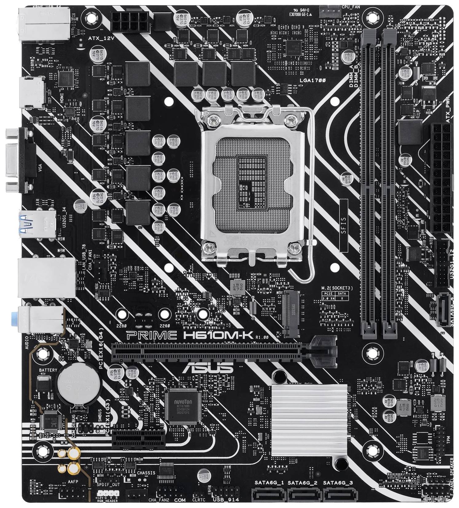 Asus PRIME H610M-K Moederbord Socket Intel LGA 1700 Vormfactor Micro-ATX Moederbord chipset Intel® H610