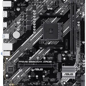 Asus PRIME B550M-K ARGB Moederbord Socket AMD AM4 Vormfactor Micro-ATX Moederbord chipset AMD® B550