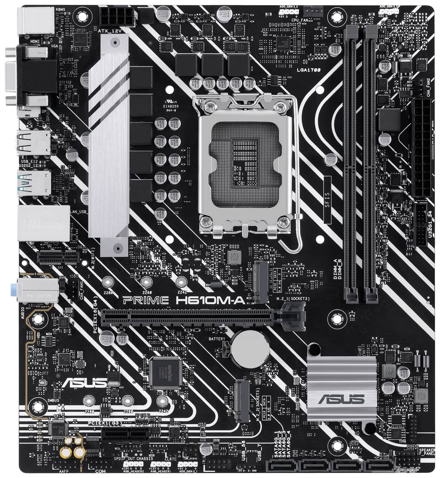 Asus PRIME H610M-A-CSM Moederbord Socket Intel LGA 1700 Vormfactor Micro-ATX Moederbord chipset Intel® H610