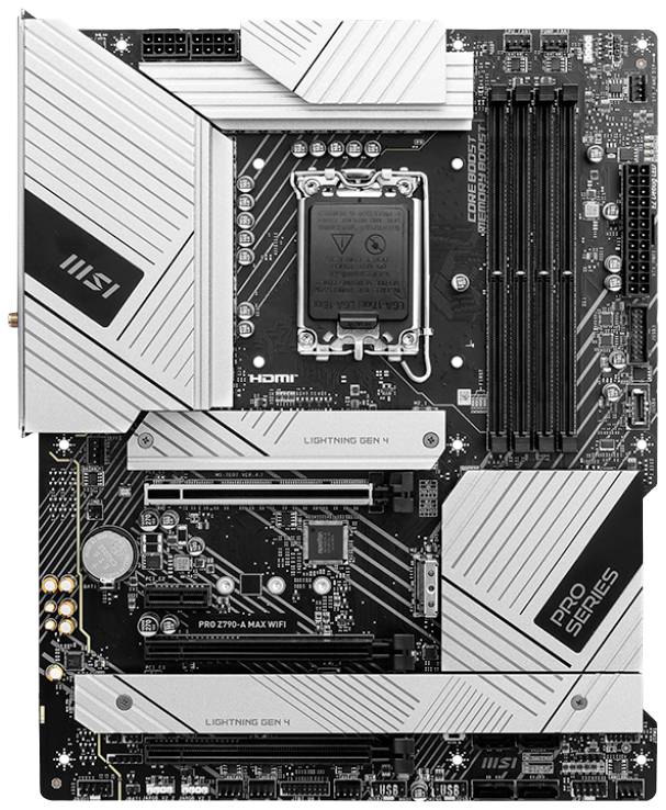 MSI PRO Z790-A MAX Wifi Moederbord Socket Intel LGA 1700 Vormfactor ATX Moederbord chipset Intel® Z790