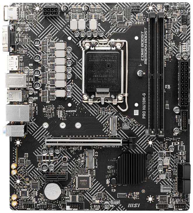 MSI PRO H610M-G Moederbord Socket Intel LGA 1700 Vormfactor Micro-ATX Moederbord chipset Intel® H610