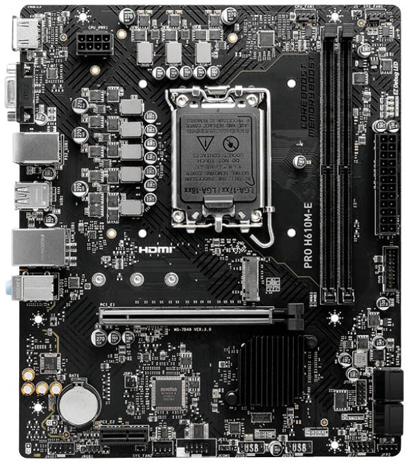 MSI PRO H610M-E Moederbord Socket Intel LGA 1700 Vormfactor Micro-ATX Moederbord chipset Intel® H610