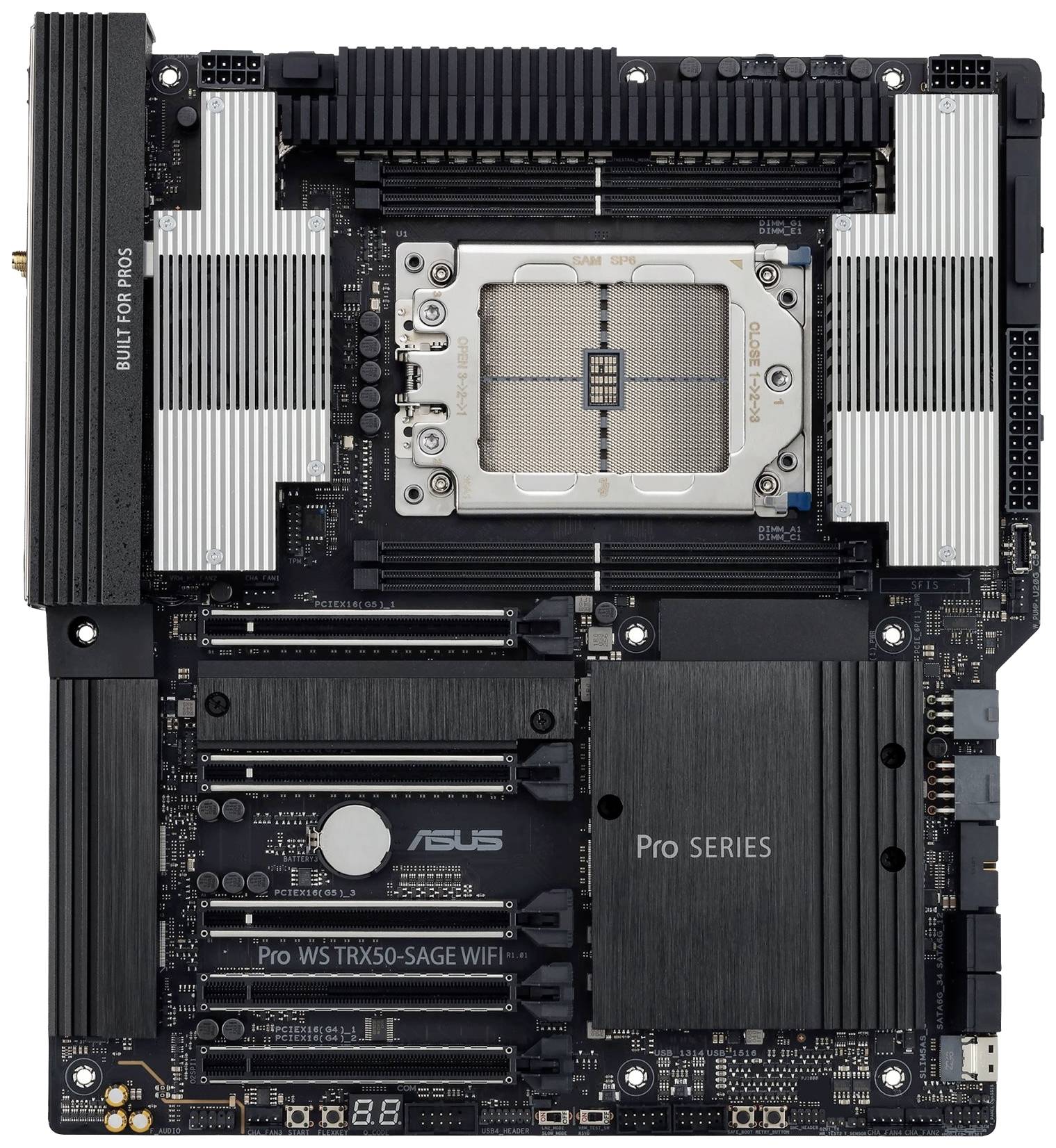 Asus PRO WS TRX50-SAGE WIFI Moederbord Socket AMD sTR5 Vormfactor SSI CEB Moederbord chipset AMD® TRX50