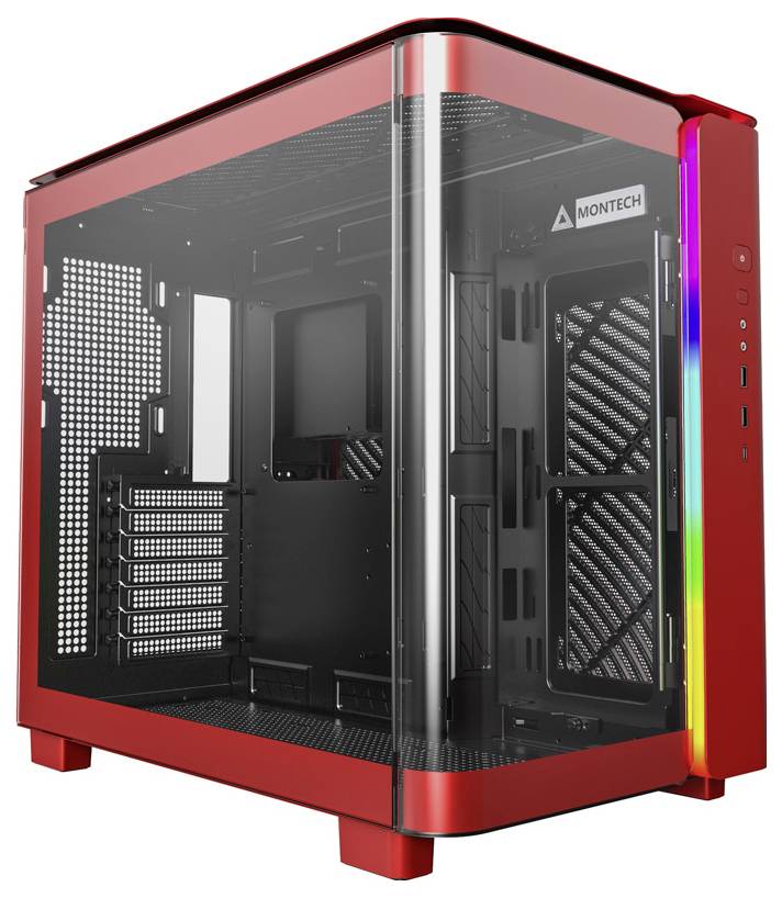 MONTECH KING 95 Tempered Glass ARGB Midi-tower PC-behuizing Rood