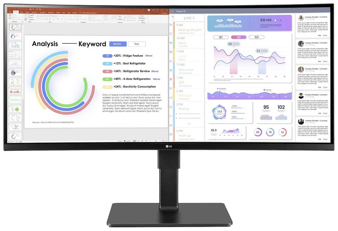 LG Electronics 34BQ77QC-B UltraWide™ LED-monitor Energielabel G (A - G) 86.4 cm (34 inch) 3440 x 1440 Pixel 21:9 5 ms HD