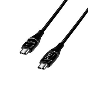 LogiLink CU0185 USB-C-kabel USB 2.0 USB-A stekker 2.00 m Zwart Stekker past op beide manieren LogiLink CU0185 USB-C-kabel USB 2.0 USB-A stekker 2.00 m Zwart Stekker past op beide manieren