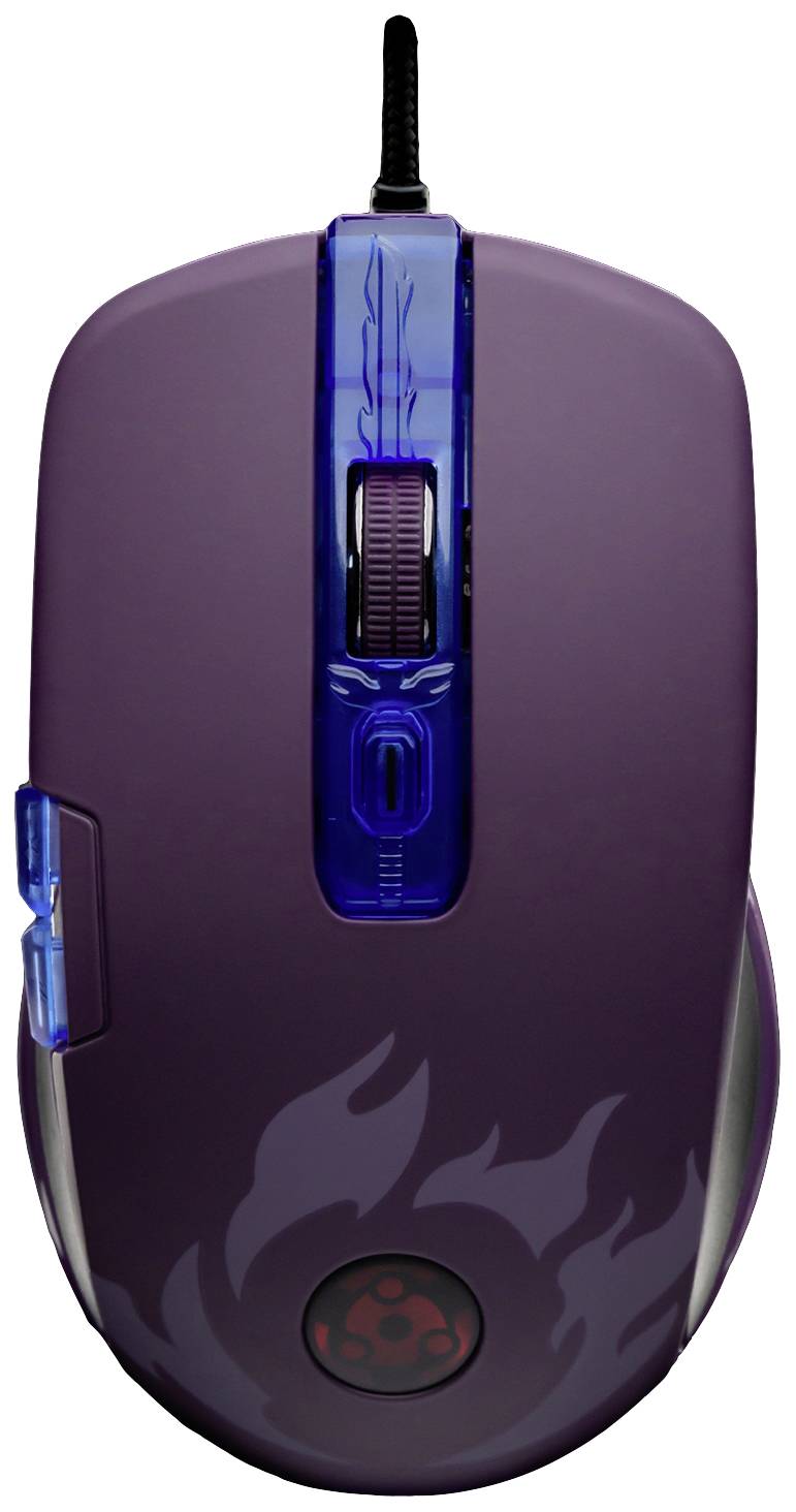 Lexip Naruto Shippuden Madara Destruction Gaming-muis Kabelgebonden Optisch Zwart, Lila 12000 dpi Verlicht, Gewichtsredu